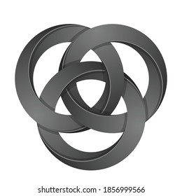 Trinity Rings Intersection abstract sign illustration