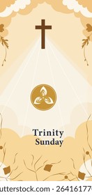 Trinity Sunday Christian Theology Vector Illustration Set