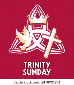 trinity sunday with cross, crown and dove