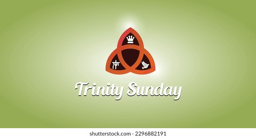 Trinity Sunday Greeting. Observed on the first Sunday after Pentecost. Vector illustration of Trinity Sunday.