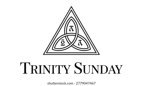 trinity sunday religious illustration featuring sacred trinity symbol with elegant typography representing christian faith spirituality worship church tradition and holy devotion