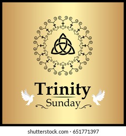 Trinity Sunday vector illustration. Christianity Pentecost banner design.