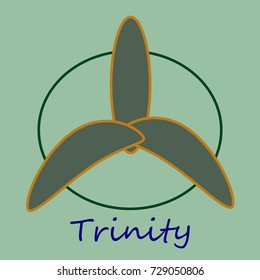 Trinity symbol, a grey abstraction.