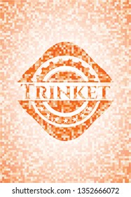 Trinket abstract orange mosaic emblem