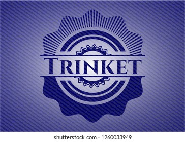 Trinket badge with denim texture