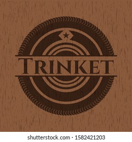 Trinket badge with wooden background