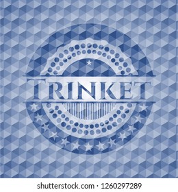 Trinket blue polygonal badge.
