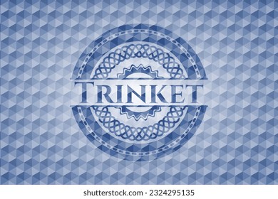 Trinket blue polygonal badge. Vector Illustration. Detailed. 