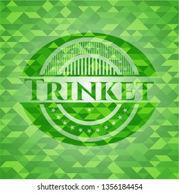 Trinket green emblem with mosaic background