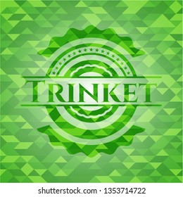 Trinket green emblem with mosaic ecological style background