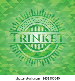 Trinket green mosaic emblem. Vector Illustration. Detailed.