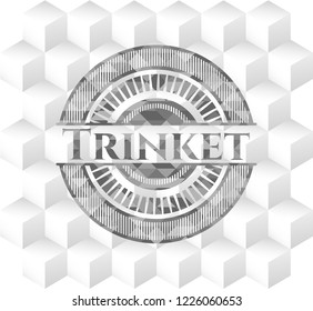 Trinket grey emblem with cube white background