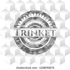 Trinket grey emblem with cube white background