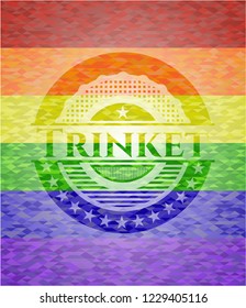 Trinket on mosaic background with the colors of the LGBT flag