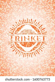 Trinket orange mosaic emblem with background