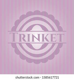 Trinket realistic pink emblem. Vector Illustration. Detailed.