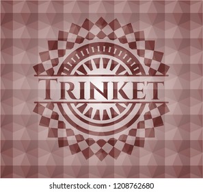 Trinket red badge with geometric pattern. Seamless.