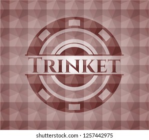 Trinket red seamless geometric emblem.