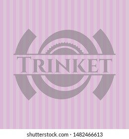 Trinket retro pink emblem. Vector Illustration. Detailed.