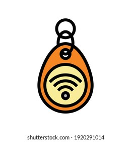 trinket rfid color icon vector. trinket rfid sign. isolated symbol illustration