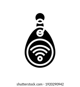 trinket rfid glyph icon vector. trinket rfid sign. isolated contour symbol black illustration