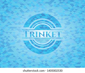 Trinket sky blue emblem with mosaic background