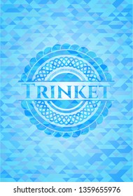 Trinket sky blue mosaic emblem