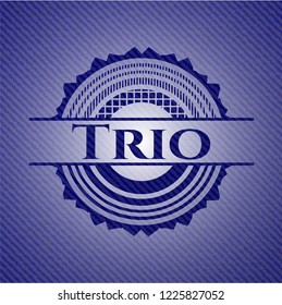 Trio badge with jean texture