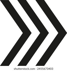 Trio of black directional arrows vector design