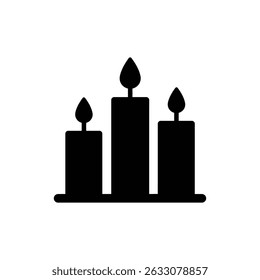 Trio of Candles at Different Heights for Elegant Home Decor