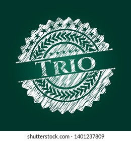 Trio chalk emblem. Vector Illustration. Detailed.
