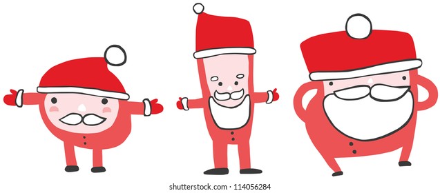 Trio of Cute Funny Santas