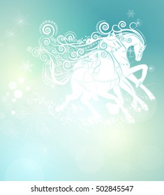 trio of horses.