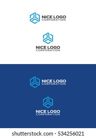 trio logo, abstract hexagon, modern hi-tech logotype