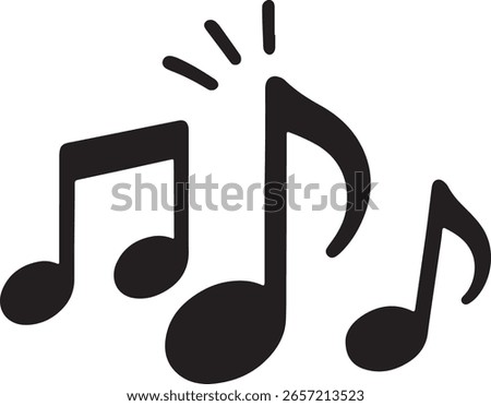 A Trio of Musical Notes Dancing Harmoniously on a White Canvas Displaying Rhythmic Symphony and Melodic Composition