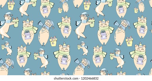 Trio of pigs Christmas and New Year gifts