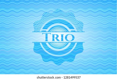 Trio water wave representation style badge.
