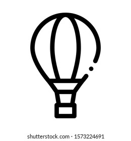 Trip Air Balloon Icon Vector. Outline Trip Air Balloon Sign. Isolated Contour Symbol Illustration