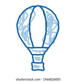 Trip Air Balloon sketch icon vector. Hand drawn blue doodle line art Trip Air Balloon sign. isolated symbol illustration