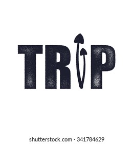 Trip. Art concept. Vector illustration in grunge style. Element for tour design. Vector background.