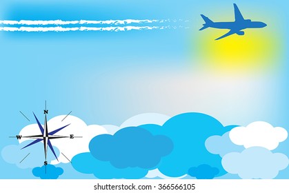 Trip background with airplane