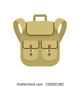 Trip backpack icon. Flat illustration of trip backpack vector icon for web design