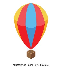 Trip balloon icon isometric vector. World travel. Tourism tour