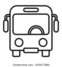Trip bus icon. Outline trip bus vector icon for web design isolated on white background