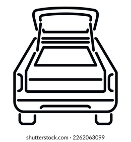 Trip car trunk icon outline vector. Vehicle door. Suv suitcase