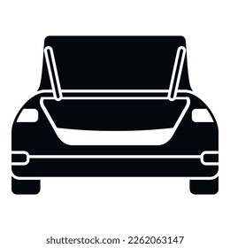 Trip car trunk icon simple vector. Vehicle door. Suv suitcase