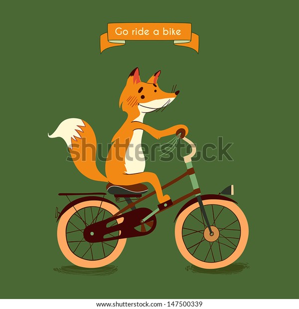 Trip Happy Fox Rides His Brown Stock Vector (Royalty Free) 147500339