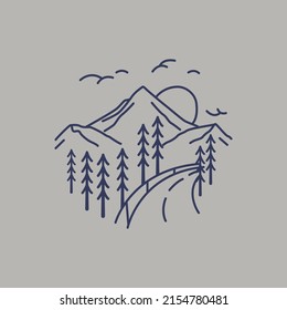 Trip Holiday Adventure Monoline Vector