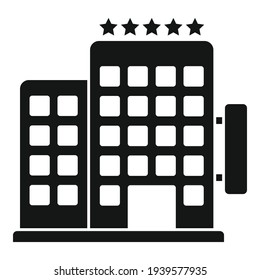 Icono del hotel de viaje. Ilustración simple del icono vector de hotel de viaje para el diseño web aislado en fondo blanco