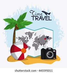 Trip icon set. Time to travel design. Vector graphic